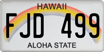 HI license plate FJD499