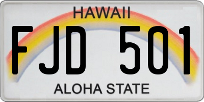HI license plate FJD501