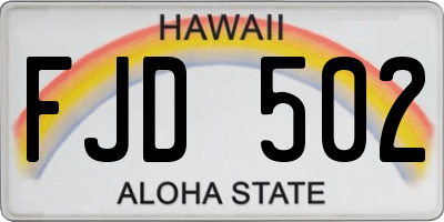 HI license plate FJD502