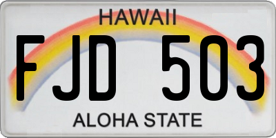HI license plate FJD503