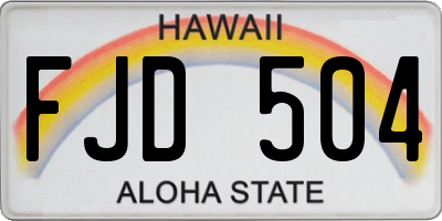 HI license plate FJD504