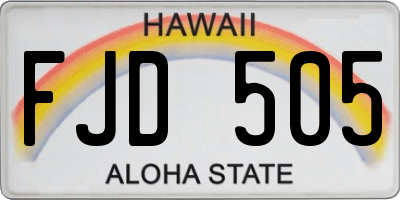 HI license plate FJD505