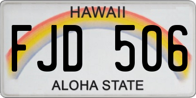 HI license plate FJD506