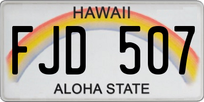 HI license plate FJD507