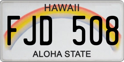 HI license plate FJD508