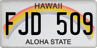 HI license plate FJD509