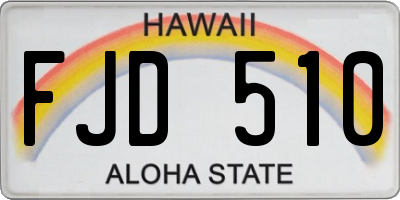 HI license plate FJD510