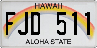 HI license plate FJD511