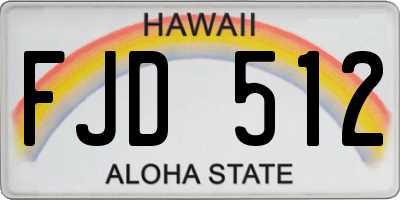 HI license plate FJD512