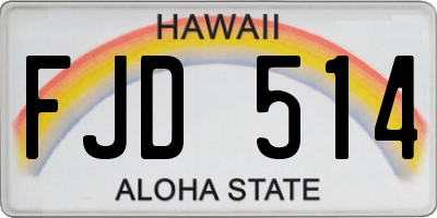 HI license plate FJD514