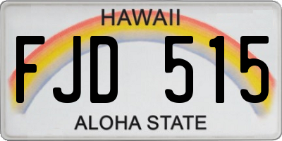 HI license plate FJD515