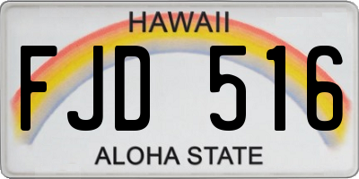 HI license plate FJD516