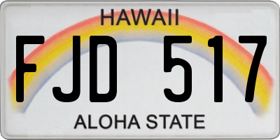 HI license plate FJD517