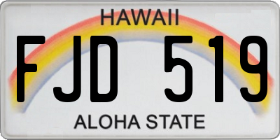 HI license plate FJD519