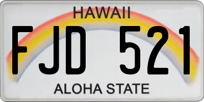 HI license plate FJD521
