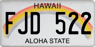 HI license plate FJD522
