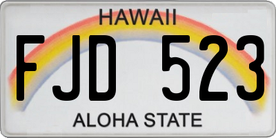 HI license plate FJD523