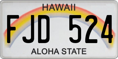 HI license plate FJD524
