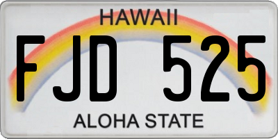 HI license plate FJD525