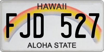 HI license plate FJD527