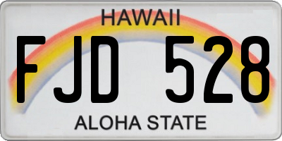 HI license plate FJD528