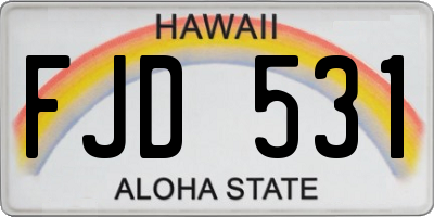 HI license plate FJD531
