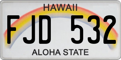 HI license plate FJD532