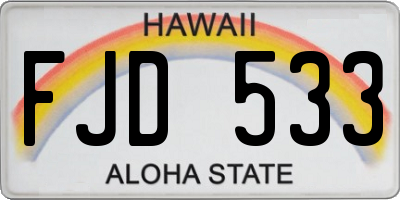 HI license plate FJD533
