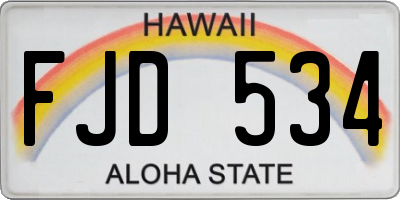 HI license plate FJD534