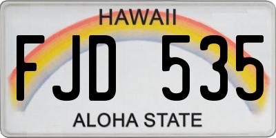 HI license plate FJD535