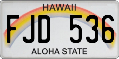 HI license plate FJD536