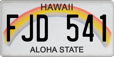 HI license plate FJD541