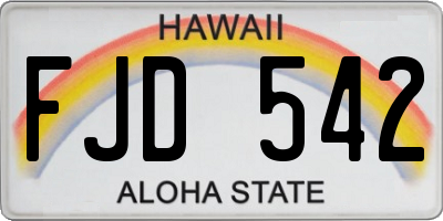 HI license plate FJD542