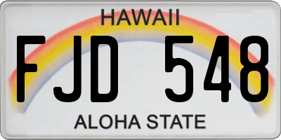 HI license plate FJD548
