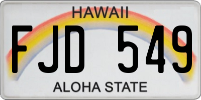 HI license plate FJD549