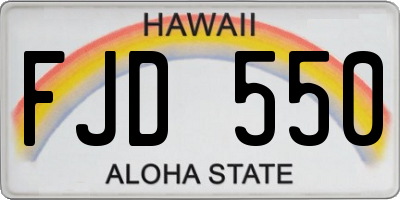 HI license plate FJD550