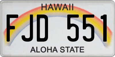 HI license plate FJD551