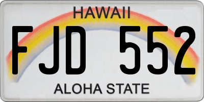 HI license plate FJD552