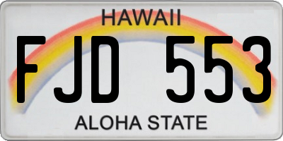 HI license plate FJD553