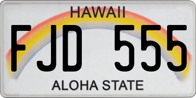 HI license plate FJD555