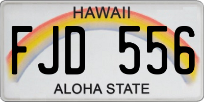 HI license plate FJD556
