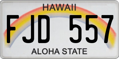 HI license plate FJD557
