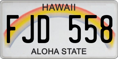 HI license plate FJD558