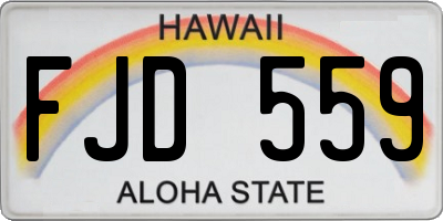 HI license plate FJD559