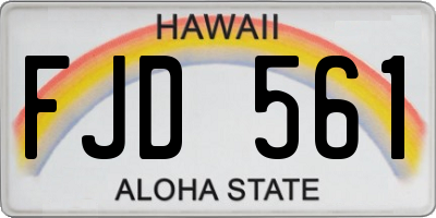 HI license plate FJD561