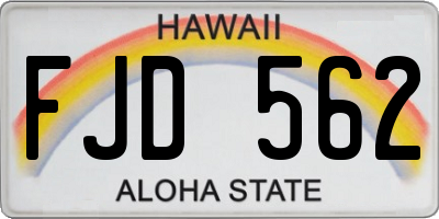 HI license plate FJD562