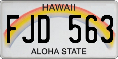 HI license plate FJD563