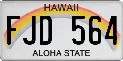 HI license plate FJD564