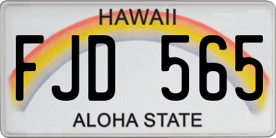 HI license plate FJD565