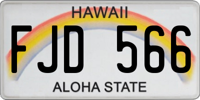 HI license plate FJD566